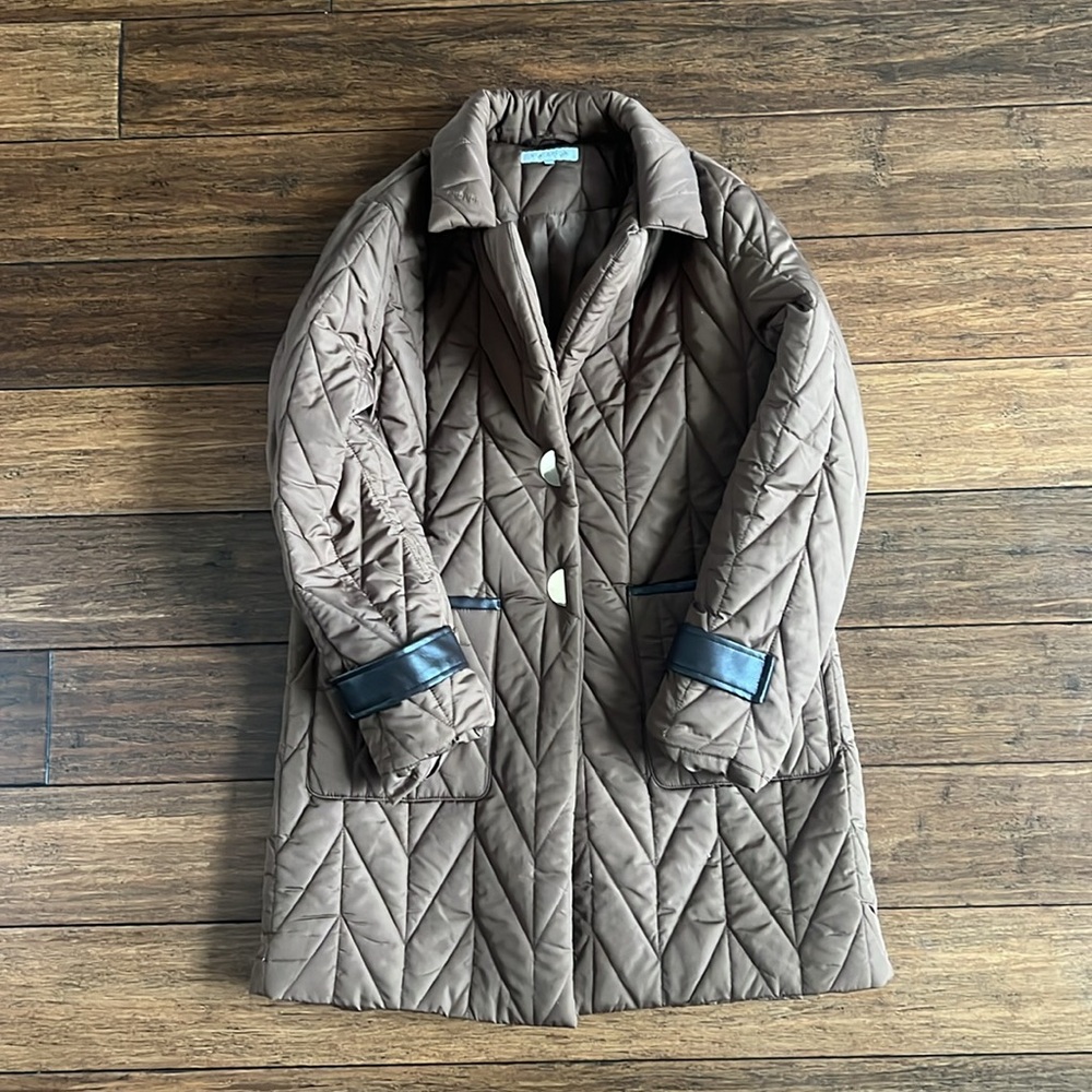 Via Spiga Herringbone Quilted Coat - Picture 2 of 4